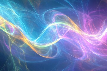 Obraz premium Vibrant abstract light waves with neon colors and dynamic motion