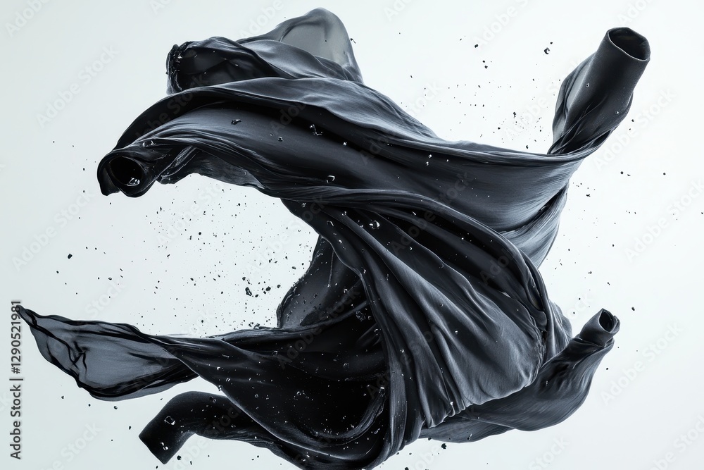 Poster abstract cloth cylinders collide in an artistic display of movement and fluidity, abstract cloth cyl