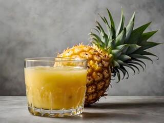 a glass of pinaeple fruit juice