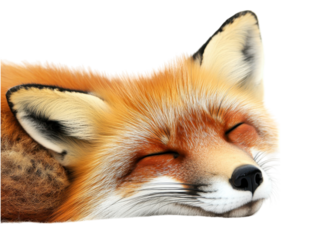 Peaceful Slumber A Red Fox Resting Serene Close Up Wildlife Photography