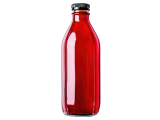 Refreshing Red Beverage in Glass Bottle Product Photography