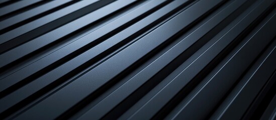 Obraz premium Textured metallic surface with dark blue lines at an angle creating depth and shadows for a modern industrial background.