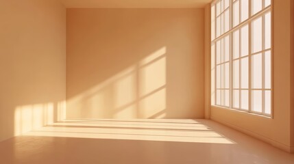 Obraz premium Soft Beige Interior With Flowers and Decorative Objects Creating a Serene Atmosphere in Natural Light