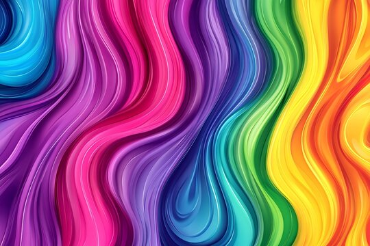 Vibrant multicolored abstract wavy pattern with bold flowing lines