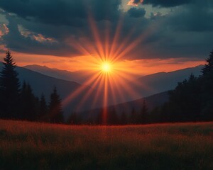 Mountain Sunset Sunrise Landscape