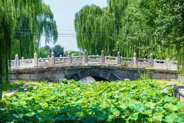 Summer view of Beijing Central Axis Wanning Bridge