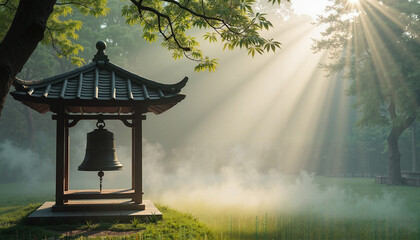 Historic Bell Symbolizing Tradition and Harmony in a Cultural Setting