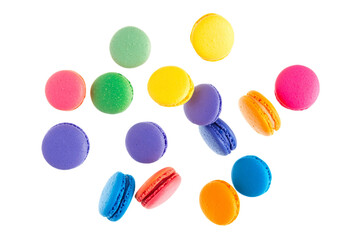 Colorful Macarons on Transparent Background, PNG