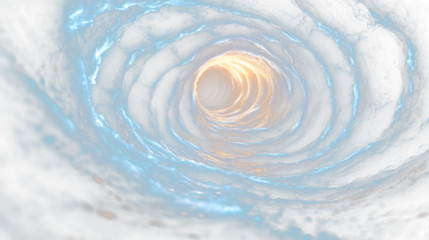 a spiral vortex with a bright light at the end