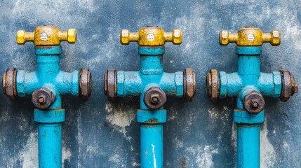 Grungy industrial pipe wall in dark concrete garage, textured rusted pipes, raw urban ambiance, deep shadows enhancing gritty architecture
