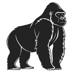 Obraz premium Gorilla Standing Silhouette Clipart