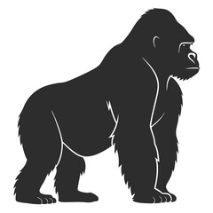 Wild Gorilla Silhouette Vector