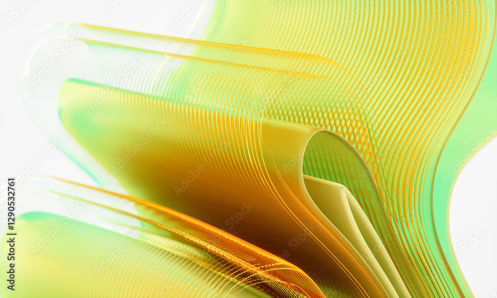 Poster 3d rendering of abstract digital layered crystal glass background. digital technology concept.