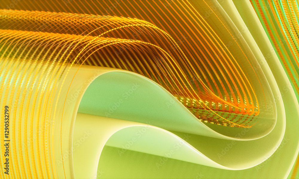 Aufkleber 3d rendering of abstract digital layered crystal glass background. digital technology concept.