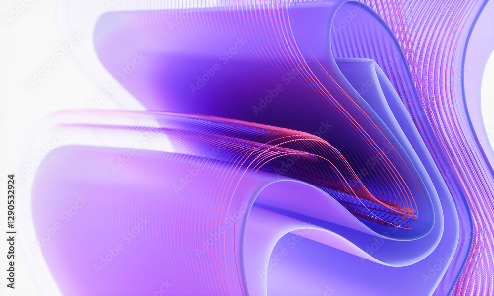 Poster 3d rendering of abstract digital layered crystal glass background. digital technology concept.