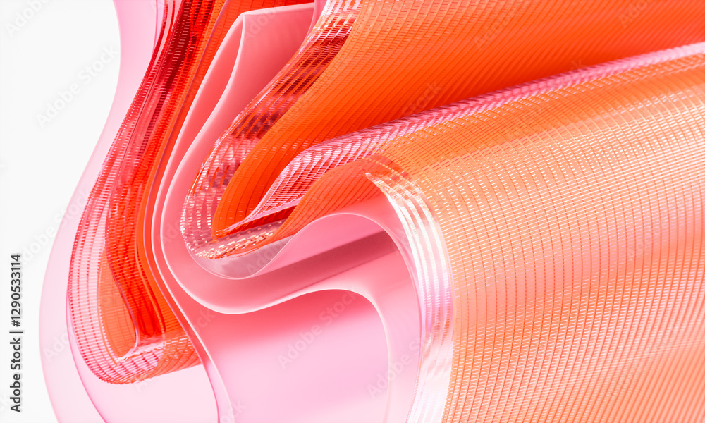 Aufkleber 3d rendering of abstract digital layered crystal glass background. digital technology concept.