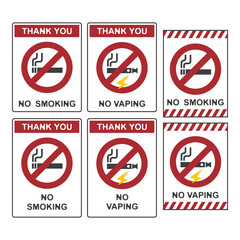 NO SMOKING, NO VAPING, flat logo