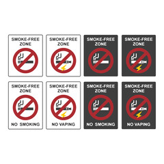 NO SMOKING, NO VAPING, flat logo
