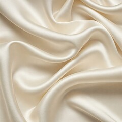 Obraz premium Luxurious smooth cream-colored satin fabric with soft folds and elegant draping. Perfect for backgrounds, textures, fashion, and interior design inspirations.