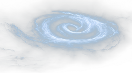a spiral of blue smoke against a black background