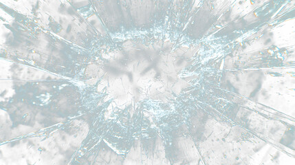 a broken glass window with a black background