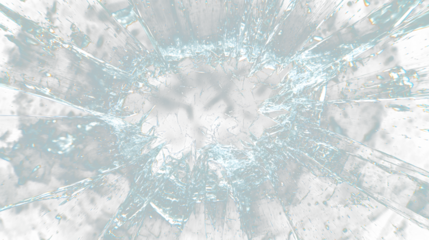 a broken glass window with a black background
