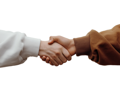 two hands in a handshake.