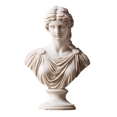 Obraz premium Ancient Greek or Roman marble bust sculpture isolated on transparent background.