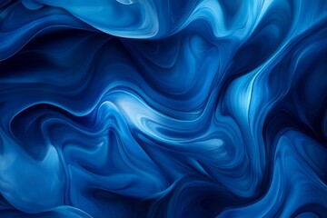 Obraz premium Abstract blue liquid background with waves