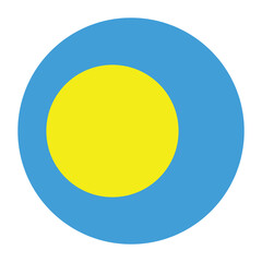 Palau flag circle icon vector illustration