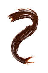 A swirl of rich, glossy milk chocolate against a transparent background, PNG