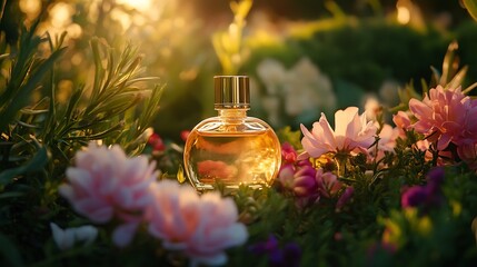 Golden Hour Perfume: A Sunset Serenade in a Floral Garden