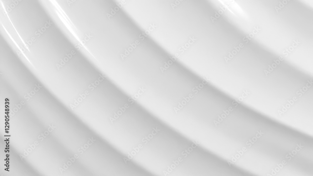Aufkleber Smooth white cream texture background with soft, flowing curves creating serene and elegant pattern. abstract design is perfect for minimalist and modern aesthetics