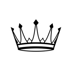 Bold, Black and White Crown: A Royal Emblem on White Background, perfect for branding.