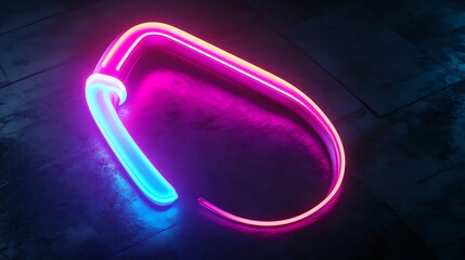Neon Glowing Abstract Art: Vibrant Pink and Blue Light Sculpture