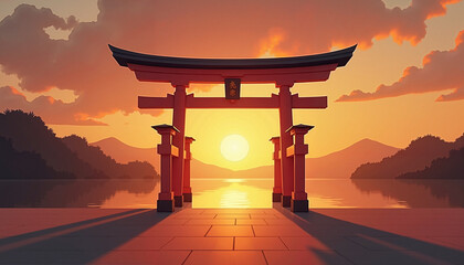  Striking Red Gates Symbolizing Tradition and Elegance in an Architectural Setting  

