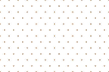 ベージュの水玉模様（白背景）、ピンドット、背景、壁紙、シームレス、透過背景 © keisuke