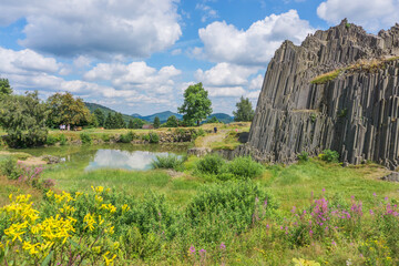 Obraz premium Panska Skala - unusual bazalt cliff formations in Czech Republic