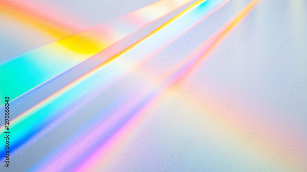 Poster radiant colors shimmer and intertwine over a smooth white canvas, embodying a playful spirit of joy 