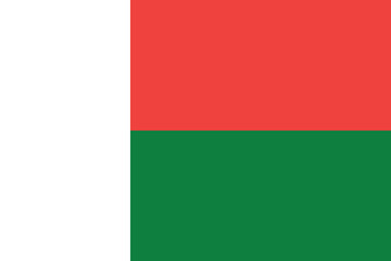 Madagascar flag official colors and proportion digital vector illustration