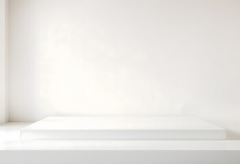 Obraz premium Minimalist White Product Display Podium