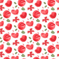 rose flower with watercolor style seamless pattern