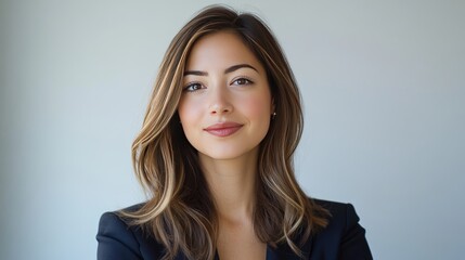 Confident Businesswoman Poses With Arms Crossed, Showcasing Professionalism and Style in a Modern Office Setting During Daylight Hours