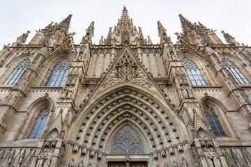 Fototapeta premium The Cathedral of the Holy Cross and Saint Eulalia, ​​dedicated to Saint Eulalia