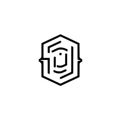 Hexagonal Abstract Minimalist Geometric Logo Design