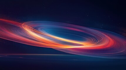 Space-inspired abstract design with glowing planetary rings, cosmic energy waves, and deep space tones 