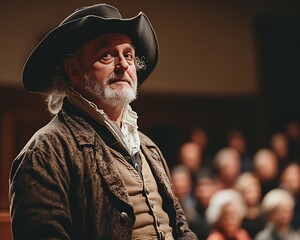 Colonial Man Speaks in Theater