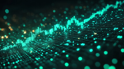  A digital financial growth chart representing stock market analytics and economic development