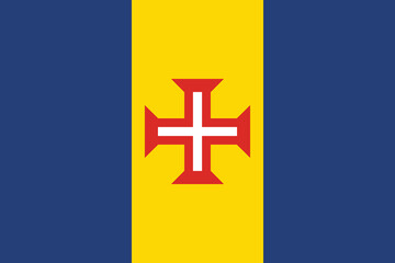 Obraz premium Madeira flag official size and color standards vector illustration