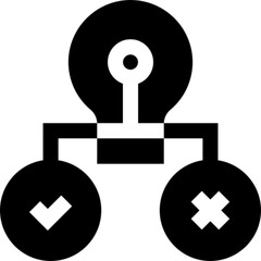 Minimalist critical thinking icon in SVG format, featuring a brain and gear glyph symbol. Ideal for problem-solving, analysis, logic, and decision-making designs.

